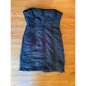 BCBGMAXAZRIA Tulle Size 10 Sela Dark Blue Grey party dress